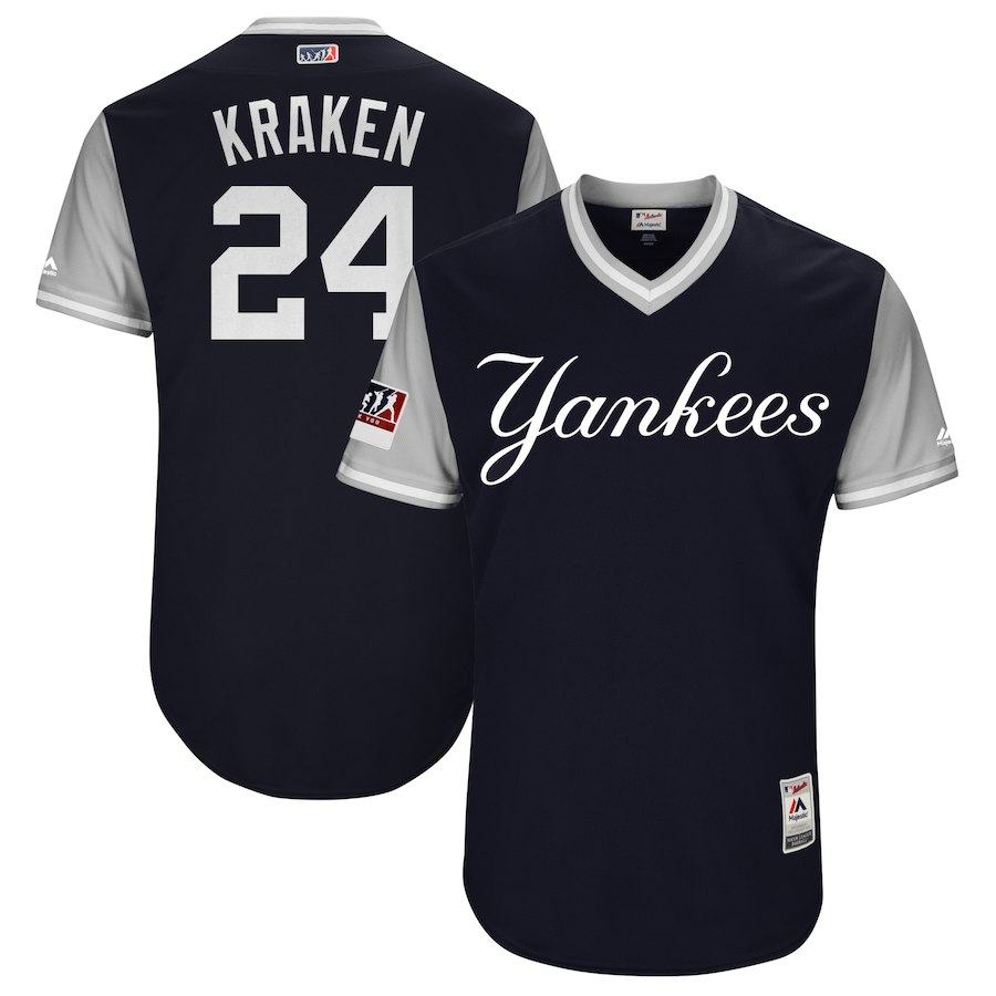 Men's New York Yankees Gary Sanchez "Kraken" Majestic Navy/Gray 2018 Players' Weekend Jersey